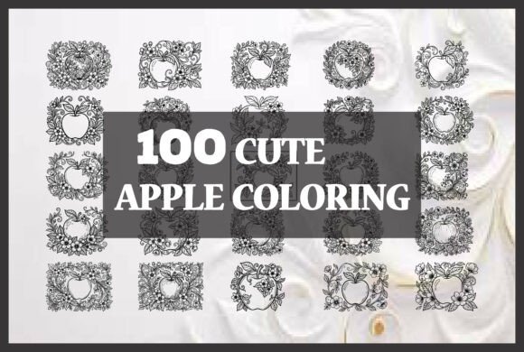 100 Cute Apple Coloring Pages: A Graphic Design Asset for Creative Publishers