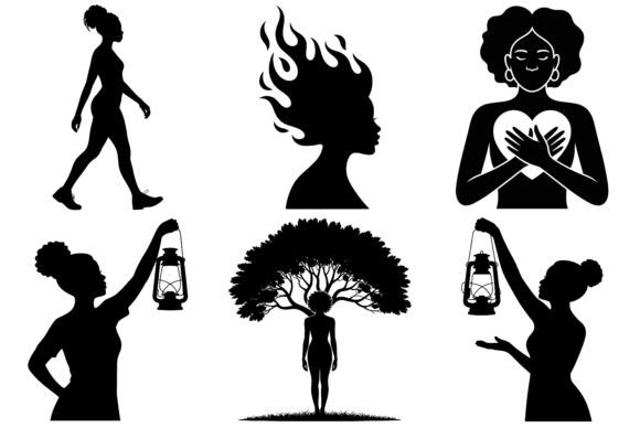 Afro Black Woman Silhouette SVG Bundle – A Versatile Graphic Design Asset for Creative Sellers