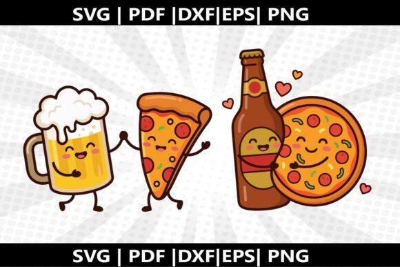 Beer Pizza SVG Cricut Cut File: A Playful Graphic Asset for Local Business Branding