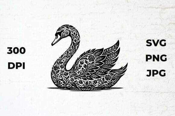 Elegant Swan Silhouette Vector Art: A Freebie for Professional Branding