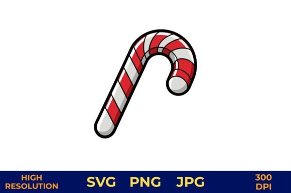Festive Red and White Striped Candy Cane Graphics for Creative Freebies