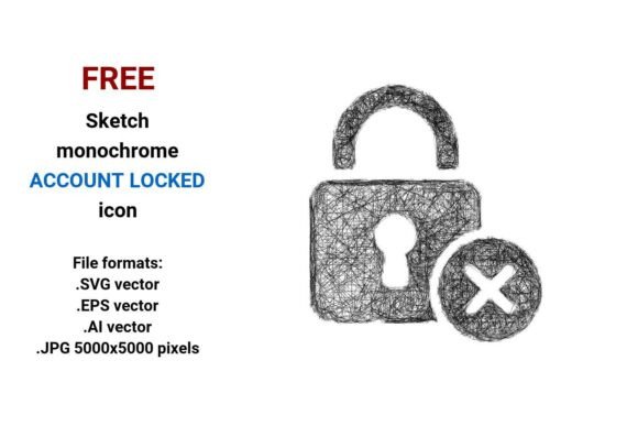 FREE Sketch Account Locked Icon: A Practical Graphic Design Asset for Small Business Branding