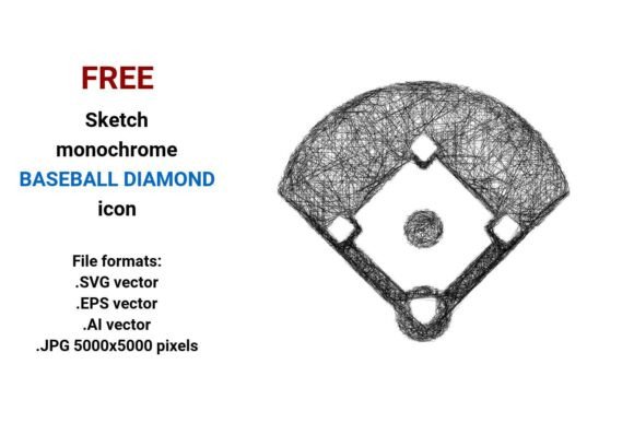 Free Sketch Baseball Diamond Icon Review for Embroidery Projects