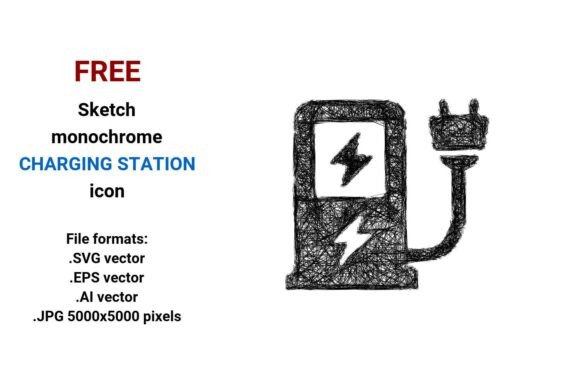 FREE Sketch Charging Station Icon: A Versatile Graphic for Creative Projects