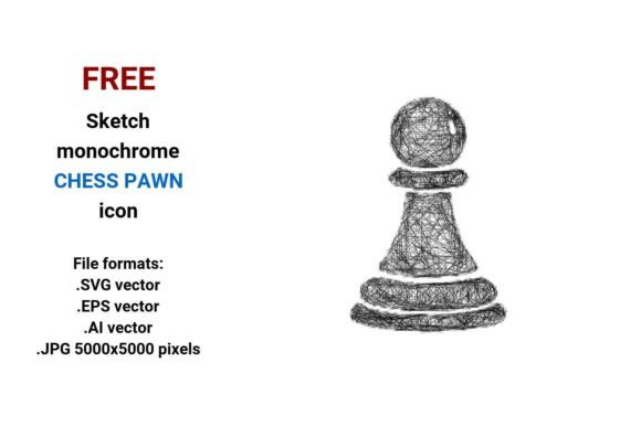 FREE Sketch Chess Pawn Icon: A Versatile Graphic Design Asset for Content Creators