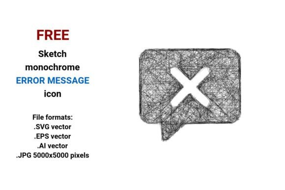 FREE Sketch Error Message Icon for Graphics and Freebies