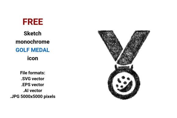FREE Sketch Golf Medal Icon for Design Projects