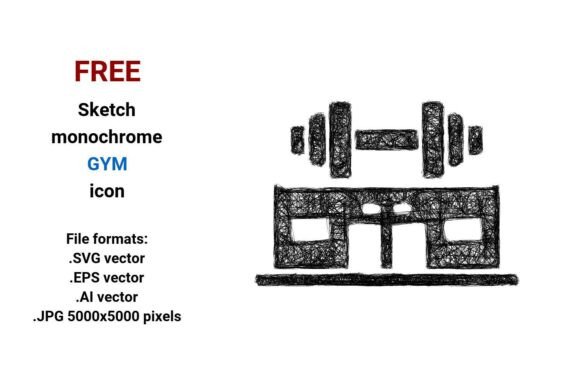 FREE Sketch Gym Icon – A Versatile Graphic Design Asset for Fitness Projects