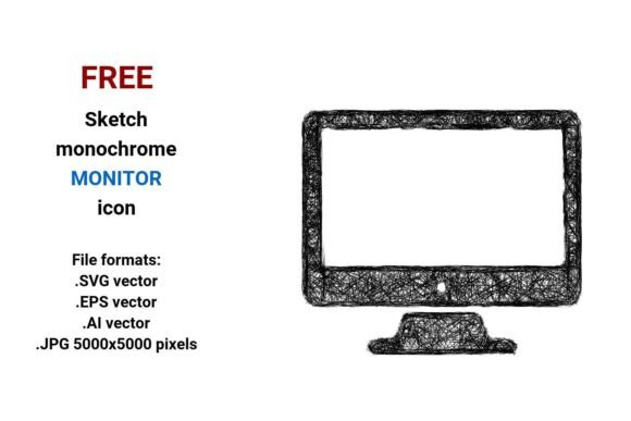 FREE Sketch Monitor Icon: A Versatile Graphic Design Asset for Modern Branding