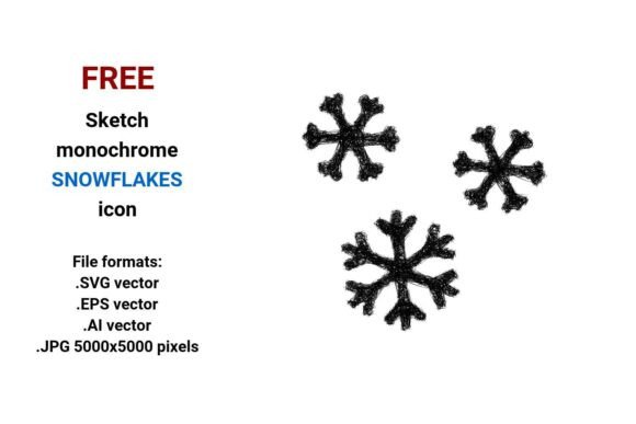 FREE Sketch Snowflakes Icon for Bloggers and Content Creators