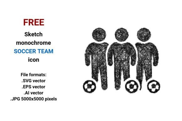 FREE Sketch Soccer Team Icon: A Versatile Embroidery Design for Real Projects