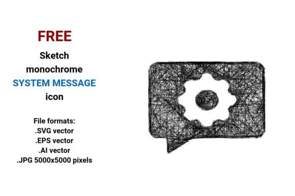 FREE Sketch System Message Icon for Graphics and Freebies