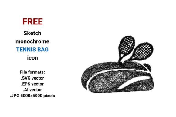FREE Sketch Tennis Bag Icon Review for Embroidery Projects