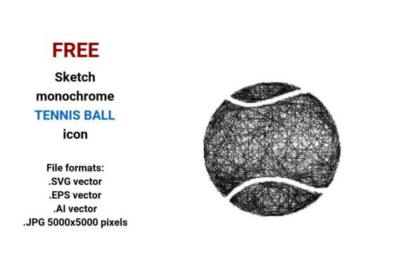 FREE Sketch Tennis Ball Icon: A Versatile Graphic Design Asset for Creative Projects
