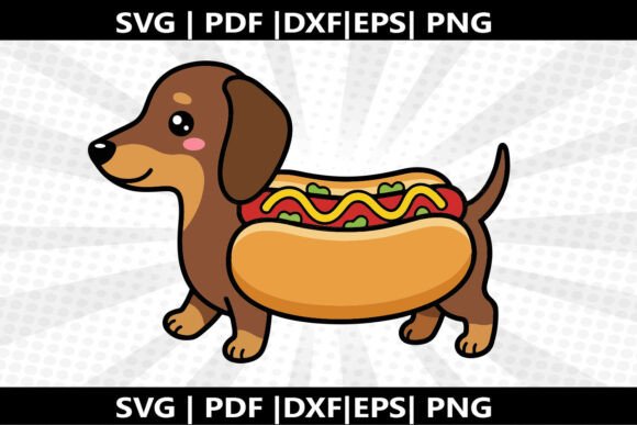 Hot Dog Dachshund SVG Cricut Cut File: A Versatile Graphic Design Asset for Handmade Creators