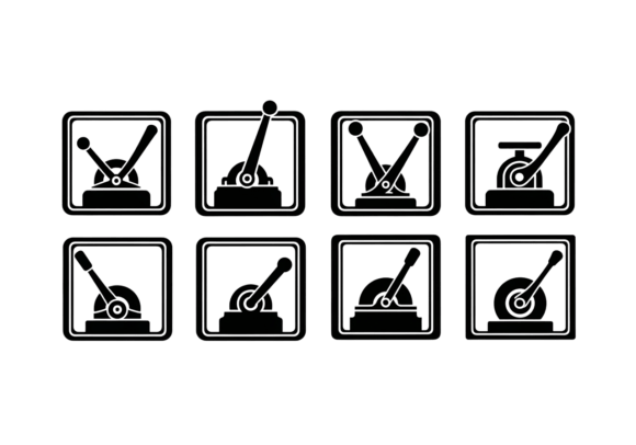 Lever Switch Icons Set Vector Graphics: A Must-Have for Crafters