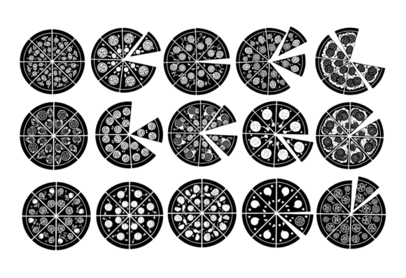 Pizza Slices Vector Clipart Black and White: A Must-Have Graphic Design Asset for Bloggers and Crafters