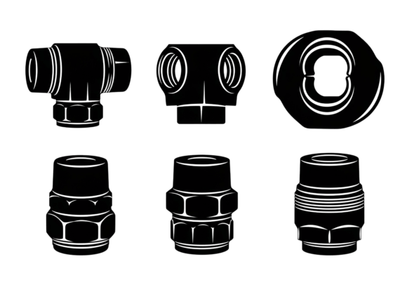 Plumbing Fittings Clipart Vector: A Versatile Graphic for Crafts and Marketing