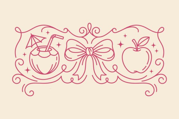 Summer Fruit SVG Coconut Apple Bow PNG: A Versatile Graphic Design Asset for Crafts