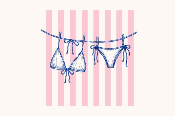 Vintage Beach Swimwear SVG: A Graphic Design Asset for Crafts and Summer Branding